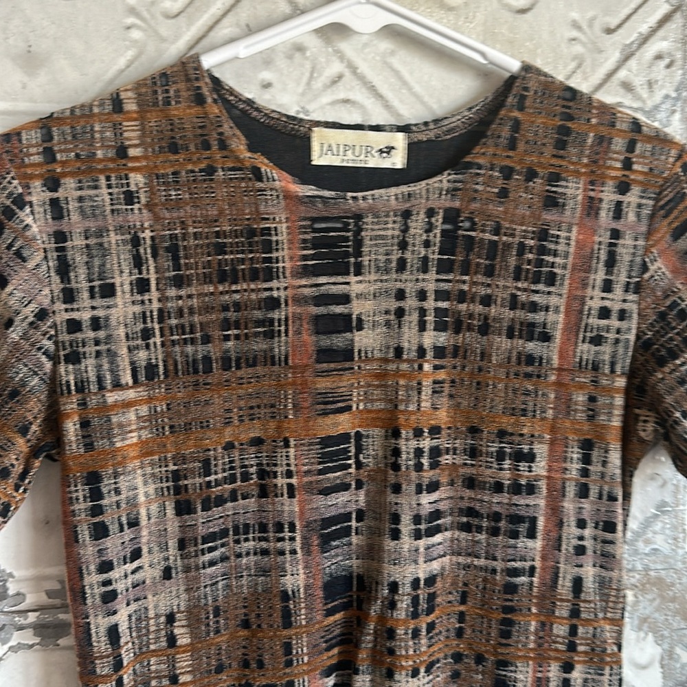 Jaipur Women's Multicolor Plaid cropped Top - Picture 3 of 6